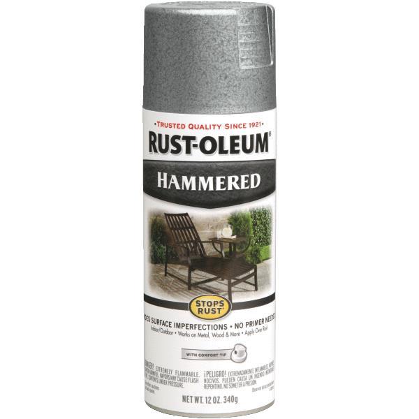 (6)-12 Oz Rust-Oleum Silver Metallic Hammered Finish Spray Paint 7213-830