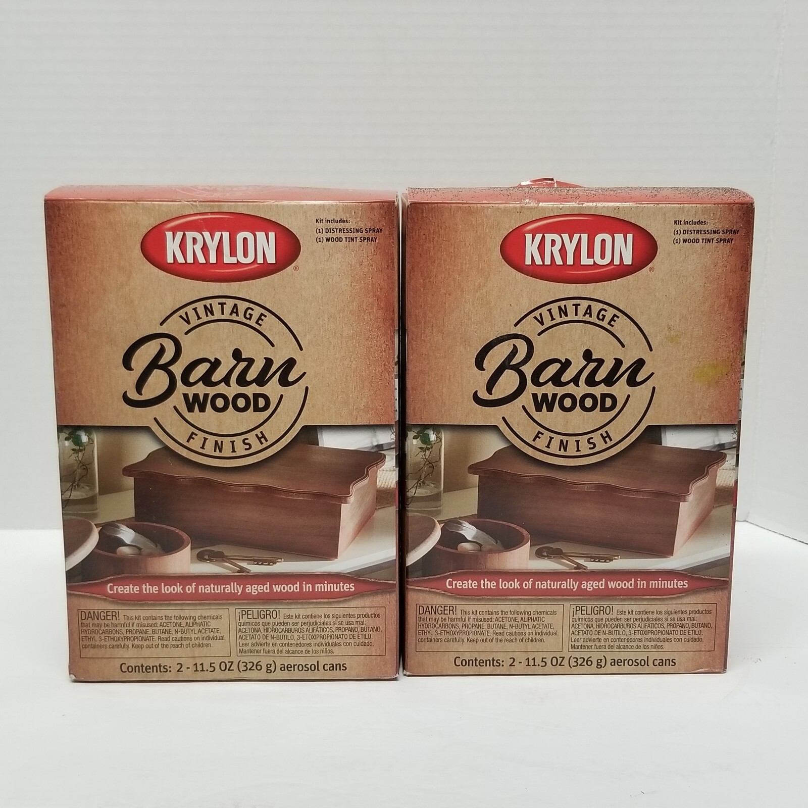 New Krylon Barn Wood Vintage Finish Paint Kit 11.5 oz. (Pack of 2) K08431007