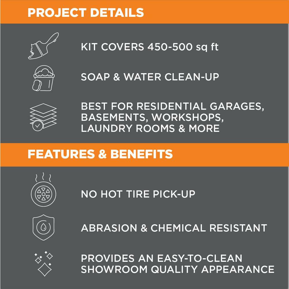 Rust Oleum Epoxy Shield Protect Gray Garage Floor Coating Kit High Gloss 2.5 Car