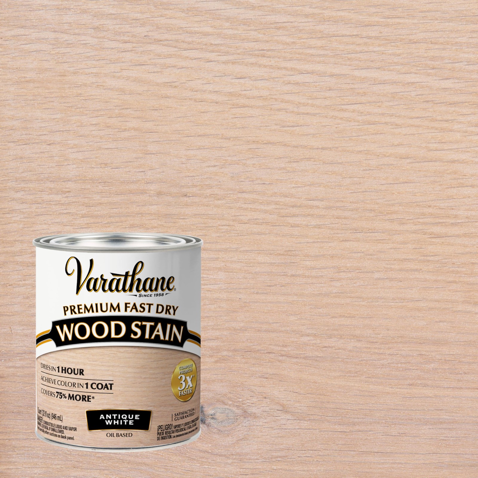 Varathane Premium Fast Dry Wood Stain | 1 1 Quart (Pack of 1), Antique White