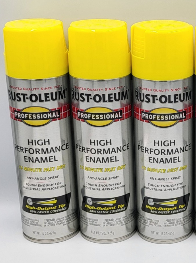 Rust-Oleum 7543838 3 PACK Enamel Spray Paint 15 oz GLOSS SAFETY YELLOW 3Pk