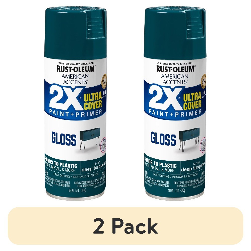 Gloss Spray Paint Ultra Cover 2X Deep Turquoise 12 oz 2 Pack
