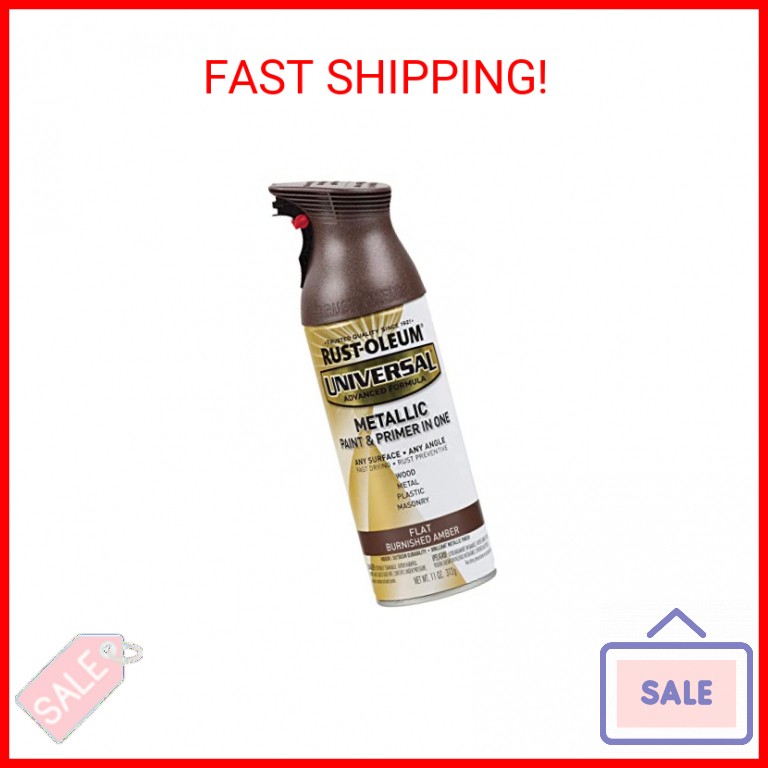 Rust-Oleum 271472 Universal All Surface Metallic Spray Paint, 11 oz, Flat Burnis