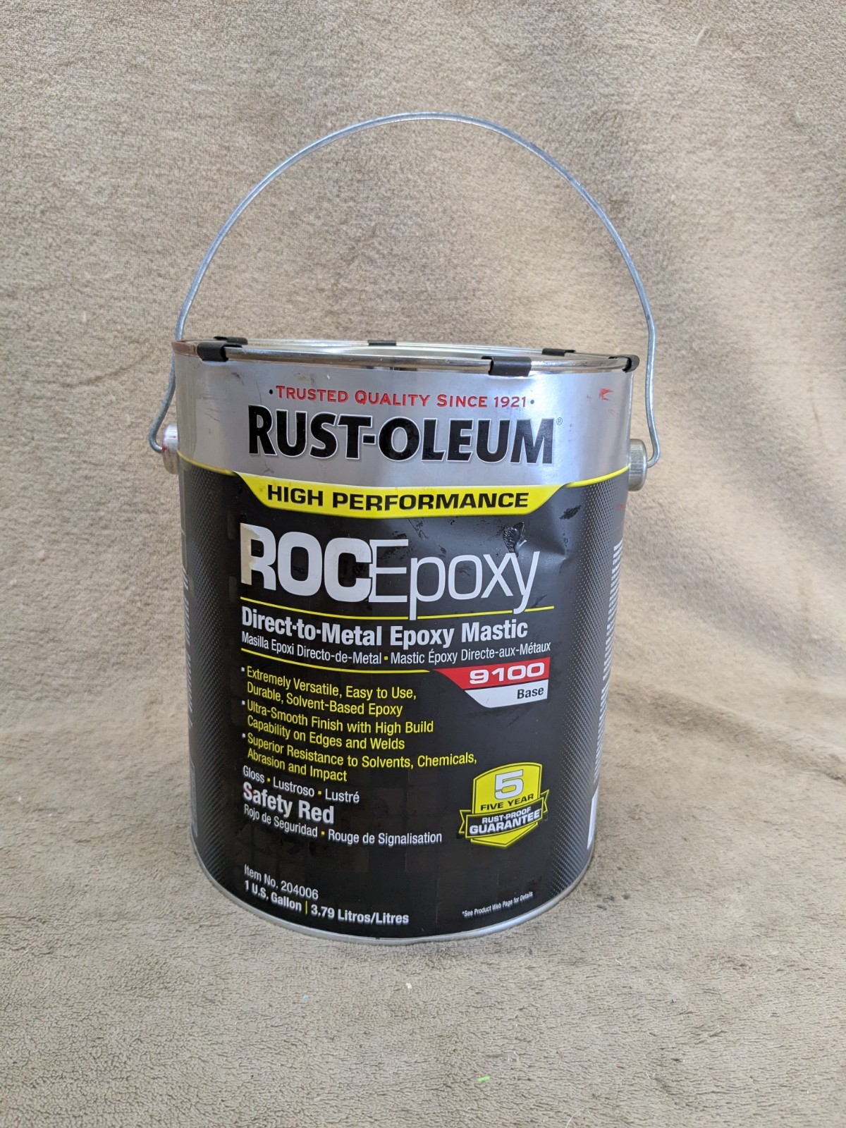Rust-Oleum 204006 Paint Base Safety Red Gloss 1 Gal 125 To 225 Sq Ft/Gal