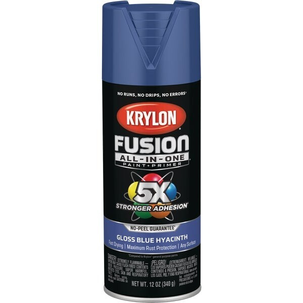 12-Krylon Fusion All-In-One Gloss Spray Paint & Primer, Hyacinth Blue K02703007