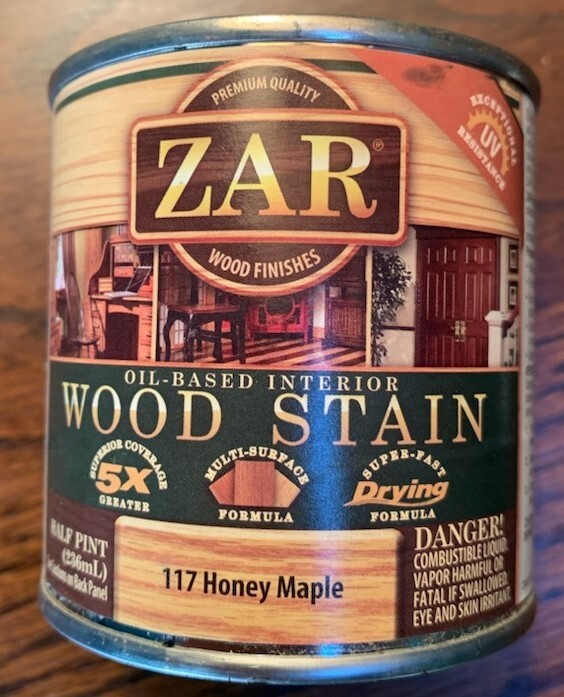 Zar Interior Stain, 117 HONEY MAPLE, 1/2 pint