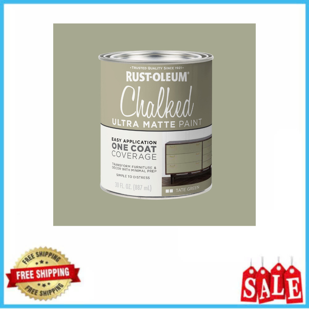 Rust-Oleum Chalked Ultra Matte Paint Tate Green 1 Quart Furniture DIY Craft Wood