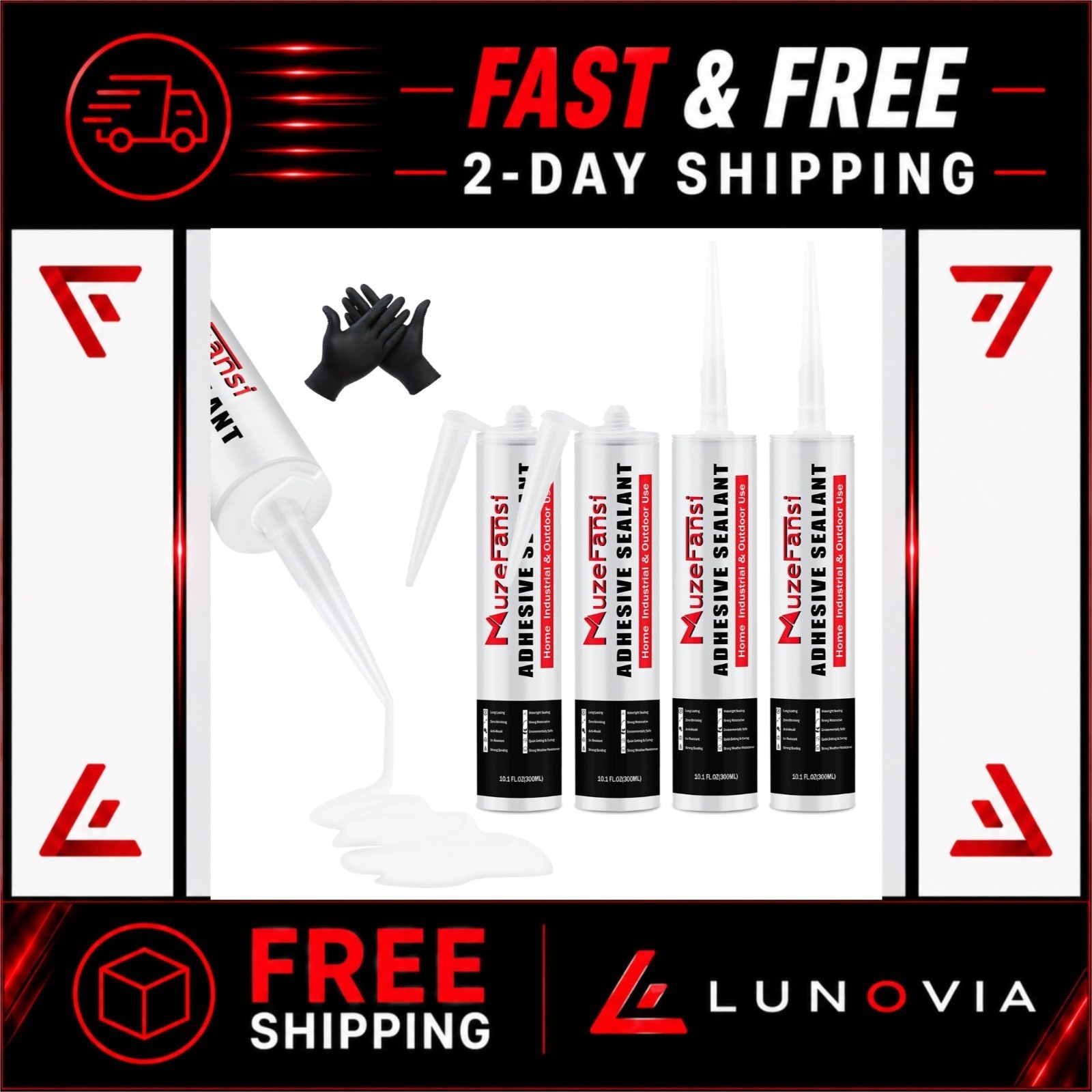MuzeFansi RV Roof Lap Sealant 4 Pack Waterproof Flexible Silicone