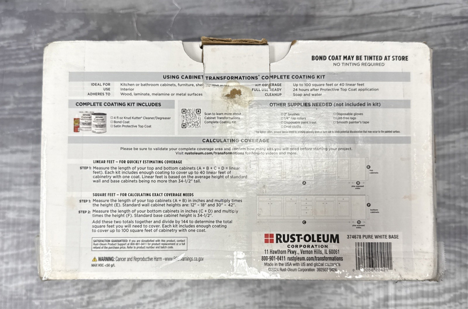 Rust-Oleum Cabinet Transformation Complete Coating Kit Pure White Tint Base