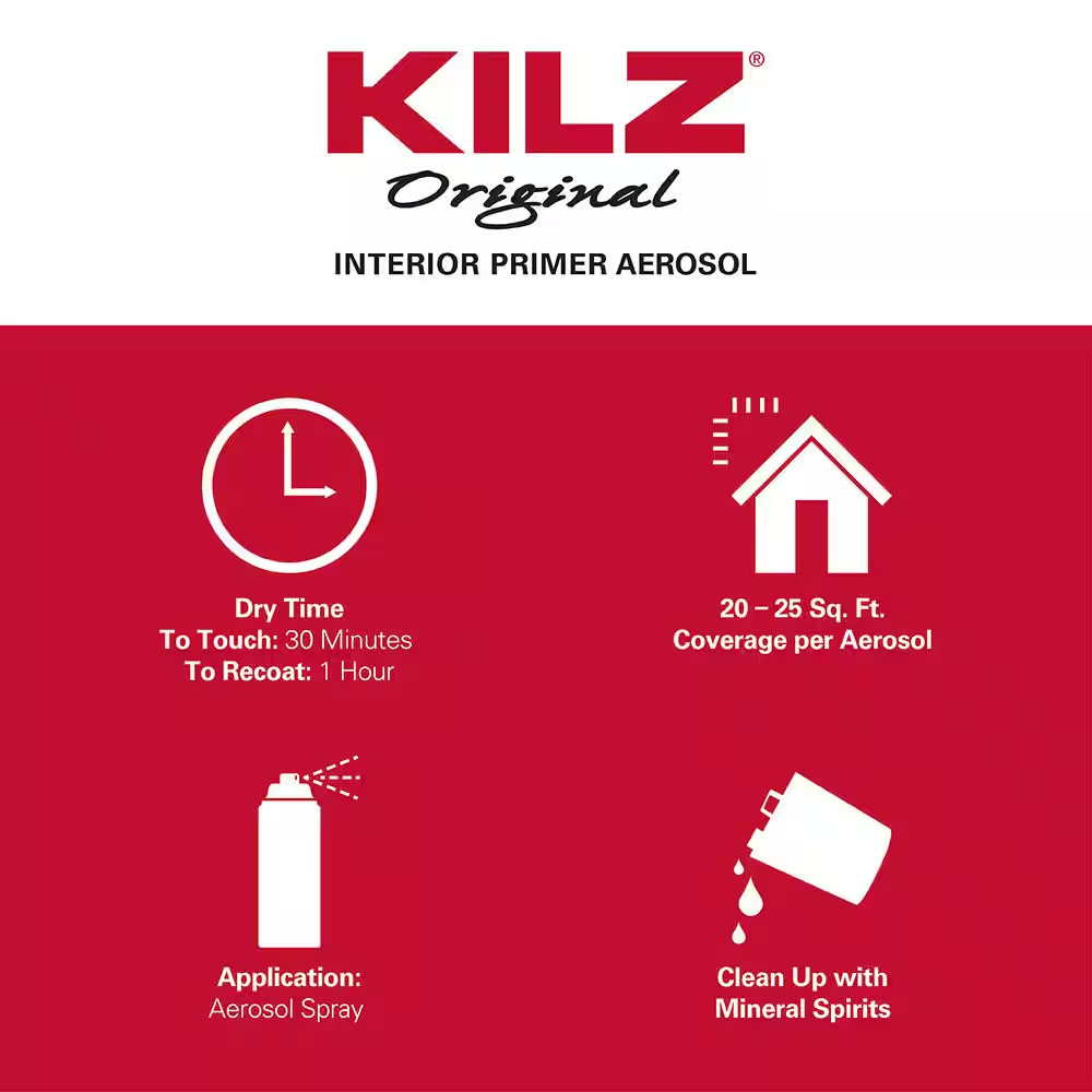 Original 13 Oz. White Oil-Based Interior Primer Spray, Sealer, and Stain Blocker