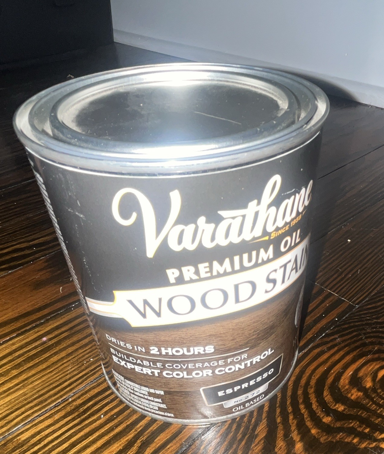 Varathane Oil-Based Wood Stain Espresso, 1 Quart, Dries in 2 Hours
