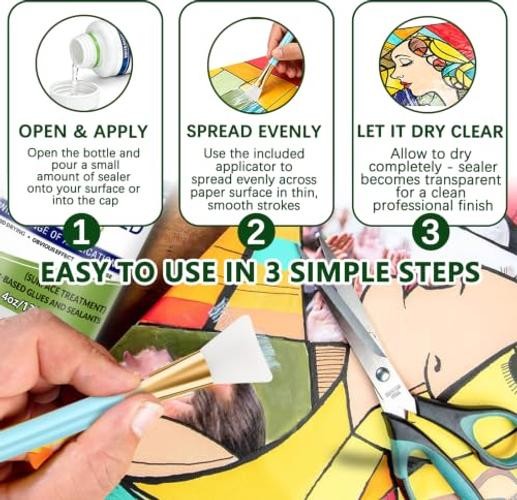 2 Pack 120ml Water-Based Sealer with Brush – Multi-Purpose Clear Surface
