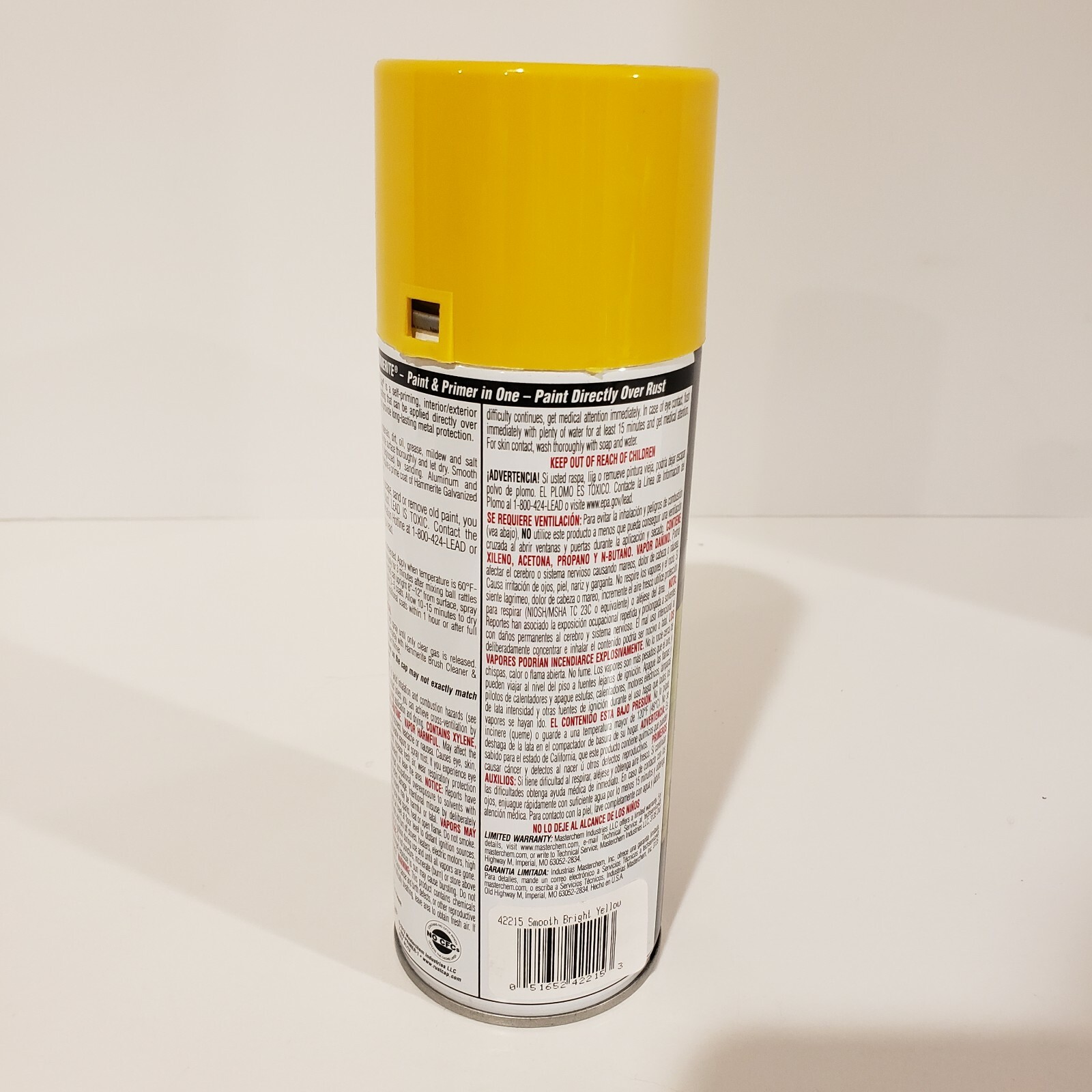 Hammerite Spray Paint Smooth Bright Yellow Finish Rust Cap 12 oz. New
