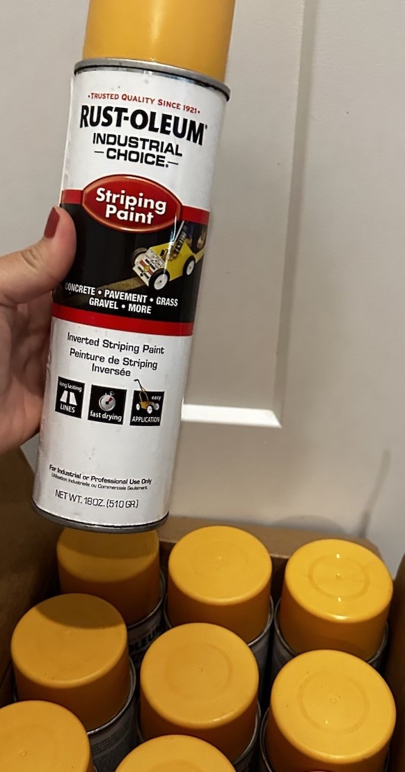 Professional Inverted Yellow Striping Spray Paint, 18 Oz, 4 Pack