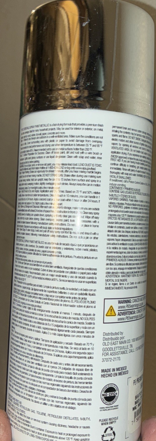 Pro Essential Metallic spray paint is fast drying formula provides Ultra Finish
