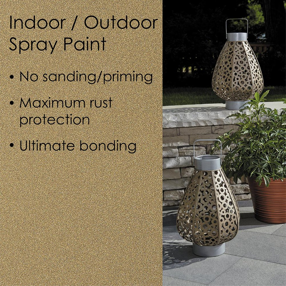 All Surfaces Rust Protection Metallic Gold Spray Paint No Sanding or Priming12Oz