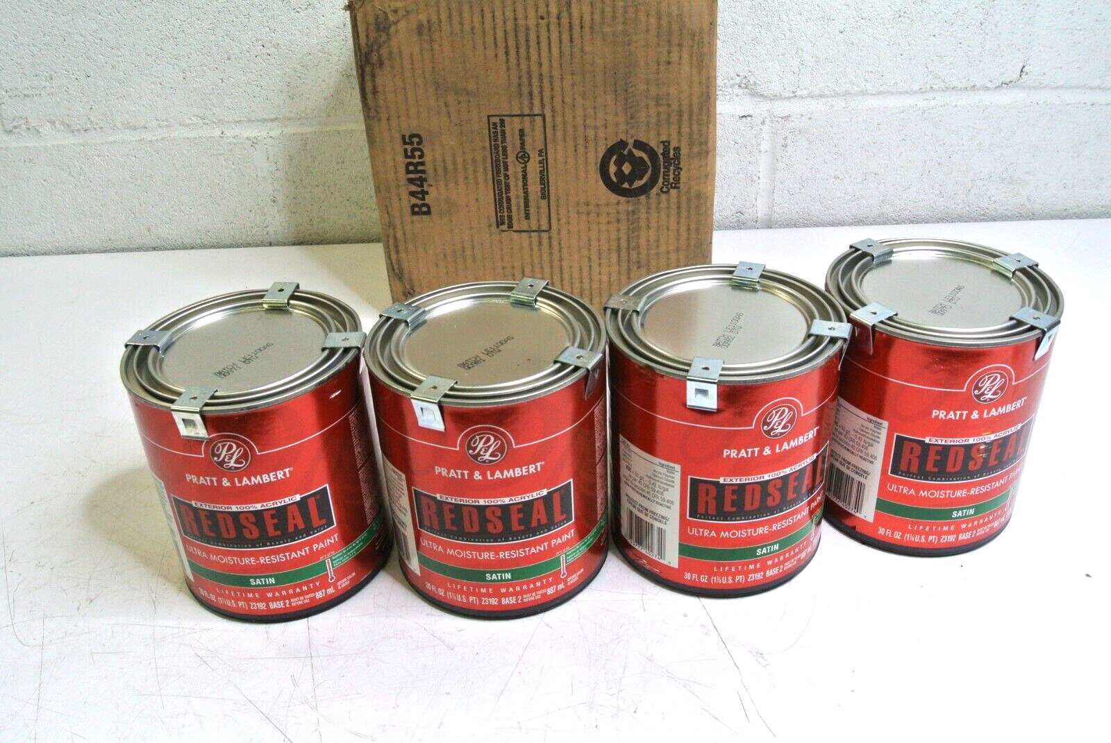 4 Pratt & Lambert exterior redseal ultra resistant paint satin base 2 z3192 30oz