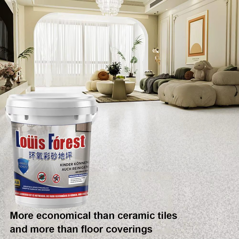 Louis Forest Epoxy Floor Paint, High-Gloss Marble Finish, Waterproof, Water-Base