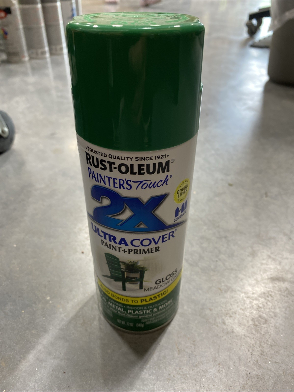 RUSTIC-OLEUM 249100 Painter’s Touch 2X Ultra Cover Gloss 12 Oz – Meadow Green