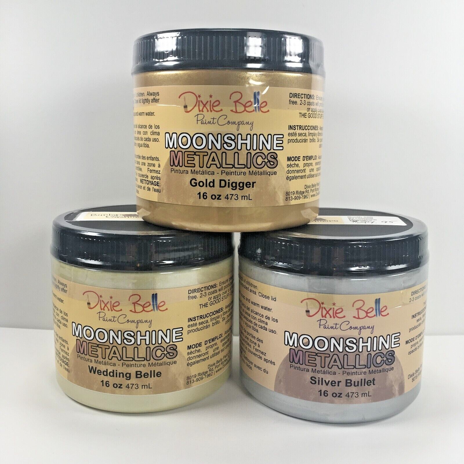 Dixie Belle Moonshine Metallics 16 oz Various Colors