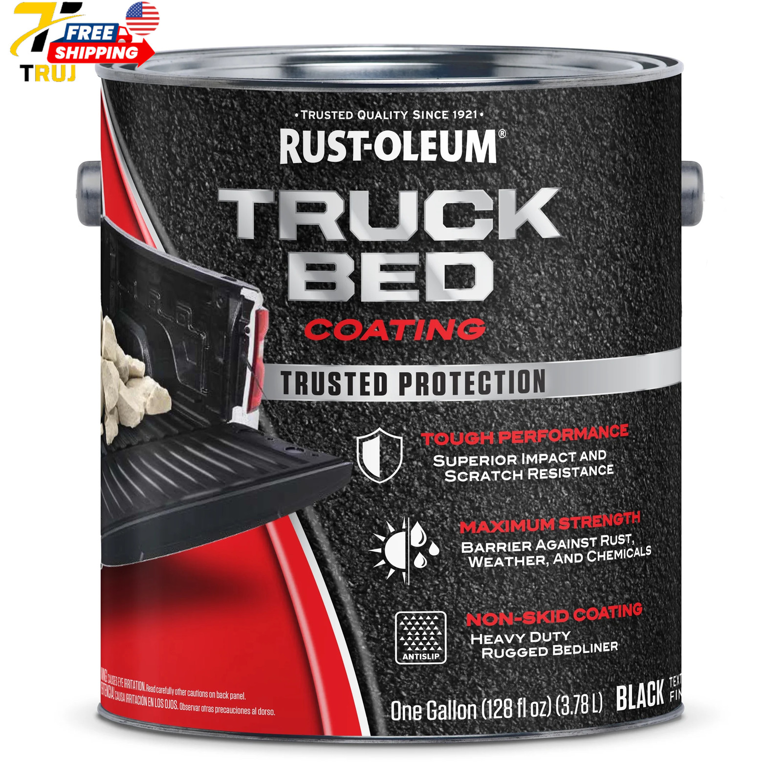Black Rust Oleum Automotive Truck Bed Coating 1 Gallon Protection Quick Drying