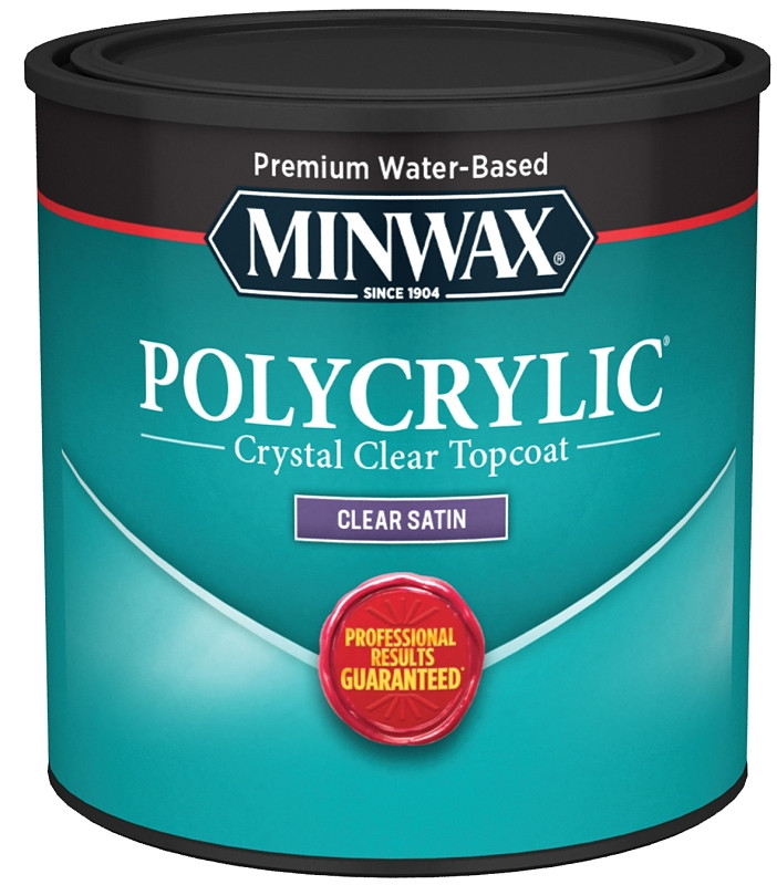 Minwax 233334444 Polycrylic Protective Wood Finish, Clear Satin, ½ Pint