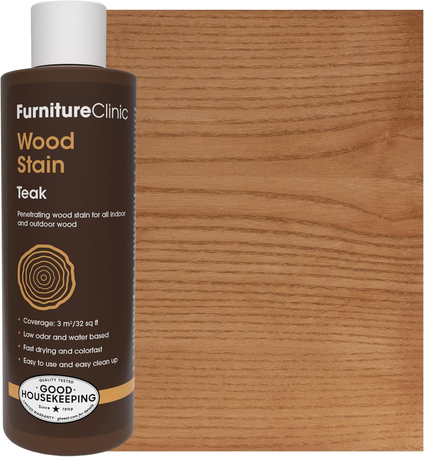 Wood Stain | Teak | Water Based | Fast Drying, Low Odor, & Non-Toxic | for Indoo