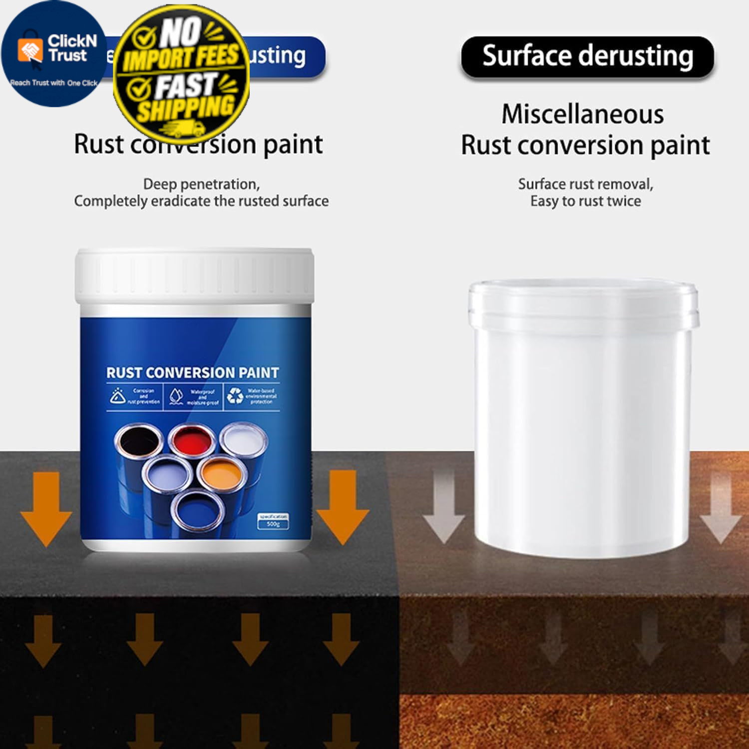 Rust Conversion Paint,Rusty Metal Primer,Anti 1 Fl Oz (Pack of 1), BLACK