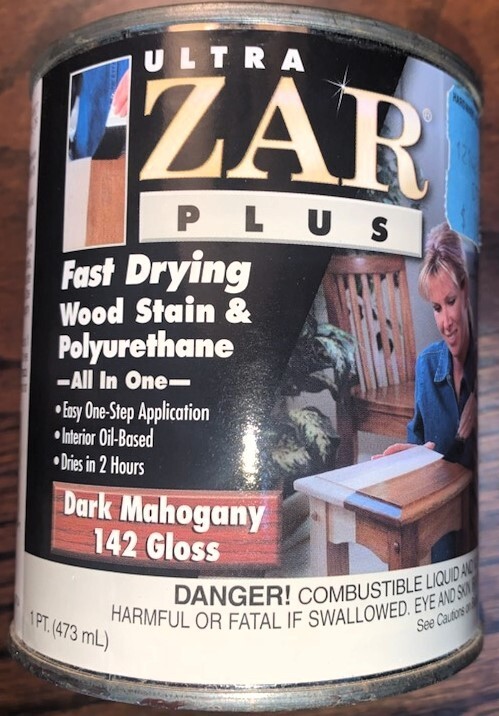ZAR ULTRA PLUS 142 DARK MAHOGANY/GLOSS Stain and Polyurethane All in One Pint