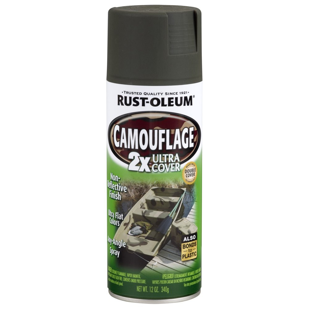 Ultra-Flat Non-Reflective Camouflage 2X Ultra Hiding Cover Spray Paint, 12 Oz