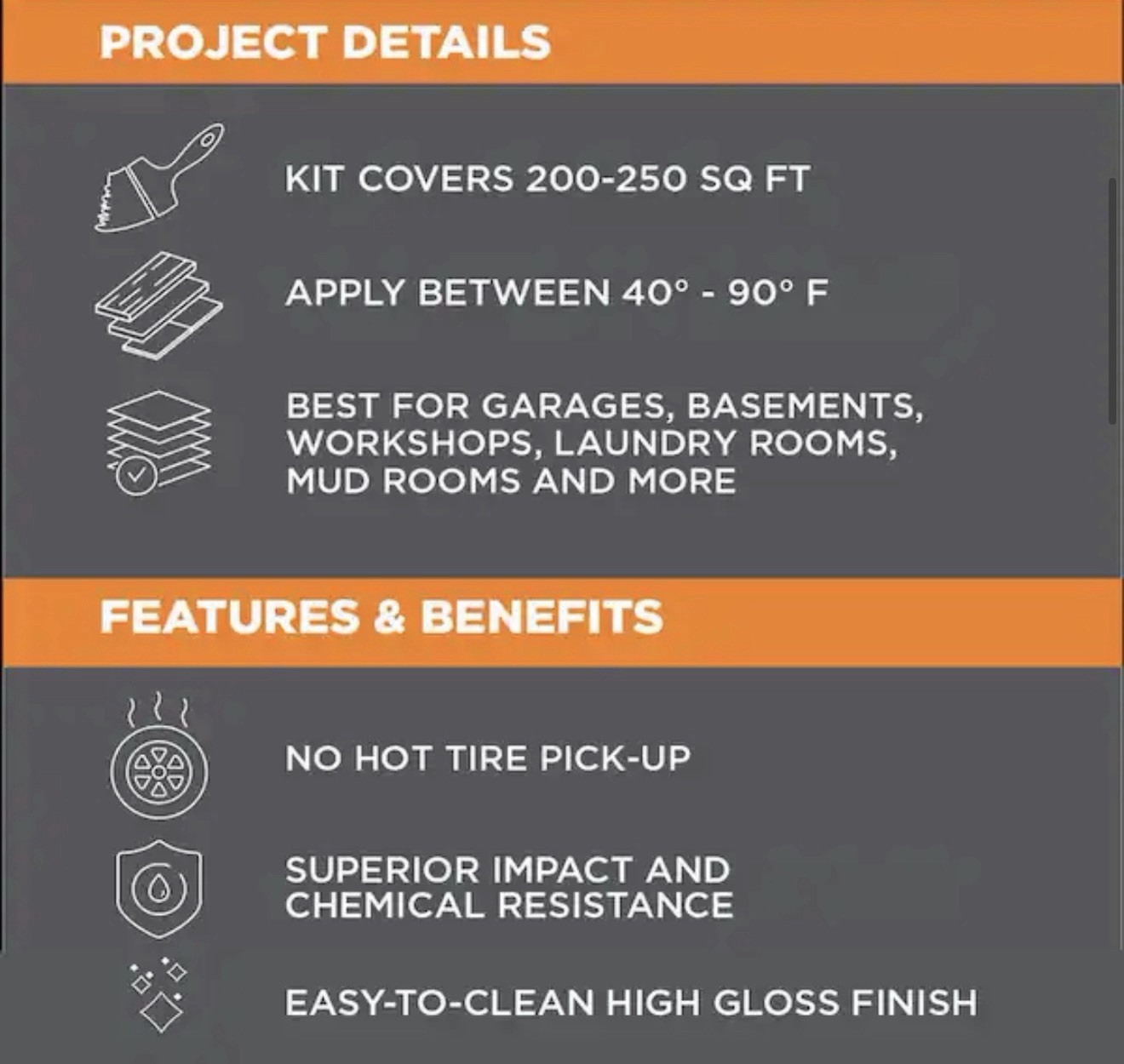 Rust-Oleum RockSolid 1 Car Garage Floor Kit – 90 oz. – Gray Polycuramine