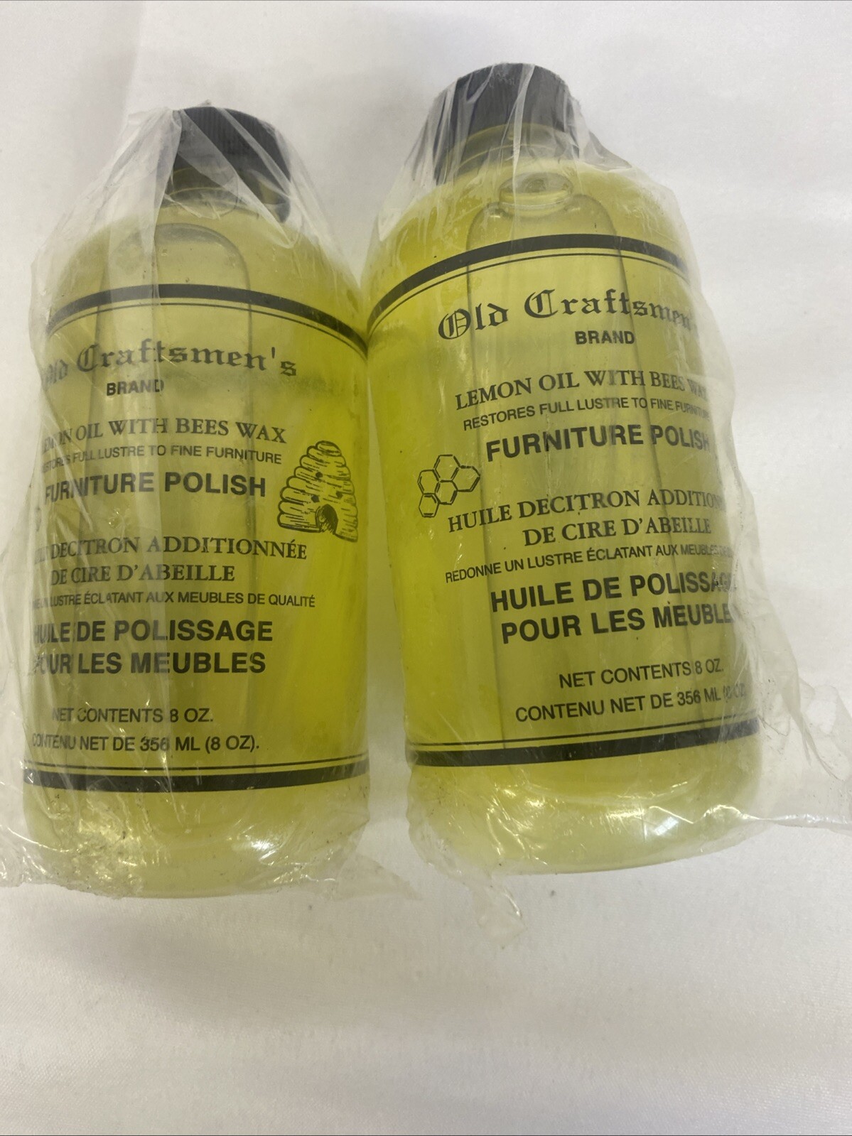 2 Bottles Old Craftsmen’s Furniture Polish, Lemon Oil & Bees Wax
