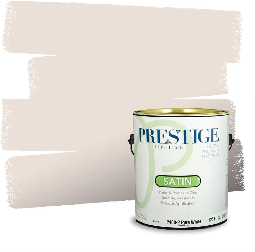 Interior Acrylic Latex Paint, Self-Priming, Satin Finish, Washable, 1 gal