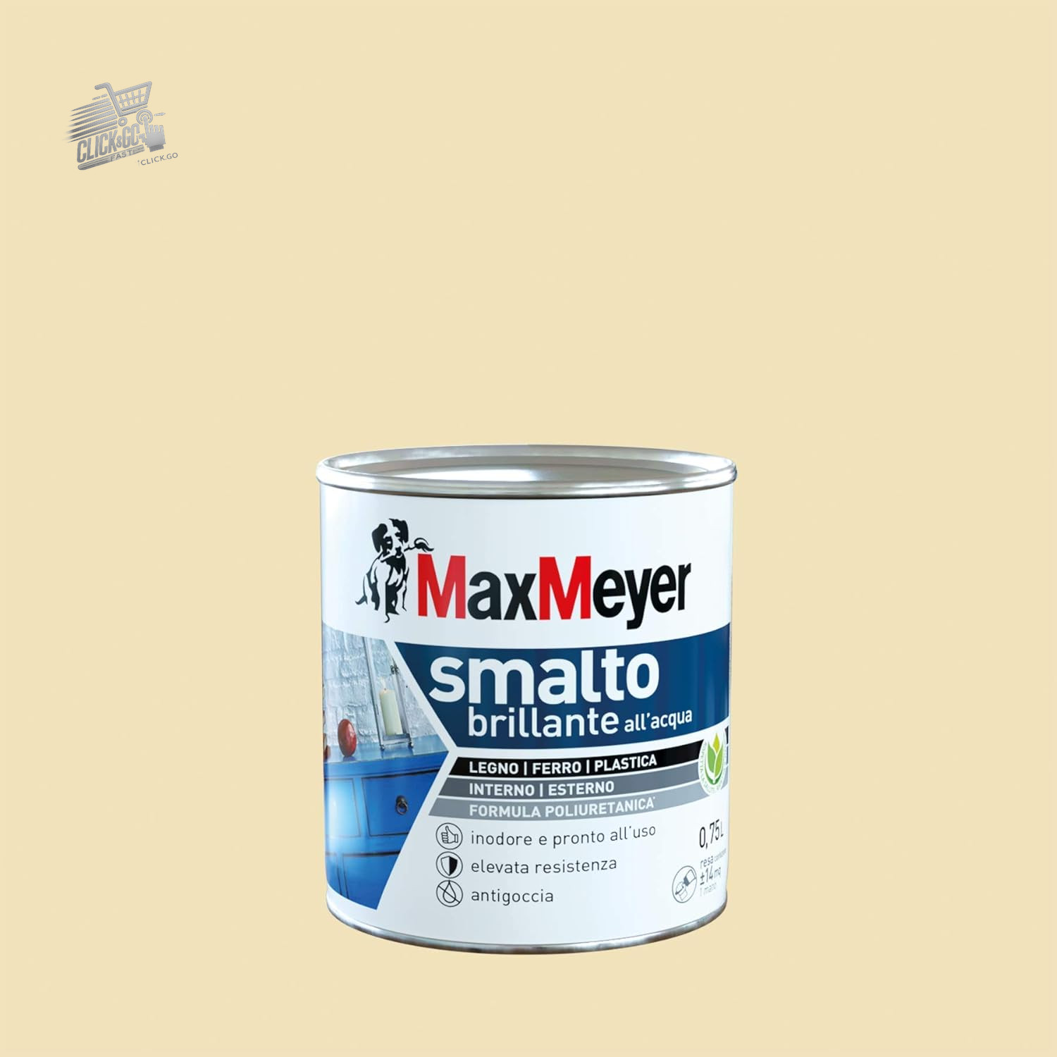 Maxmeyer Polished Cream White Wood Plastic Iron Polyurethane Water Enamel 75m