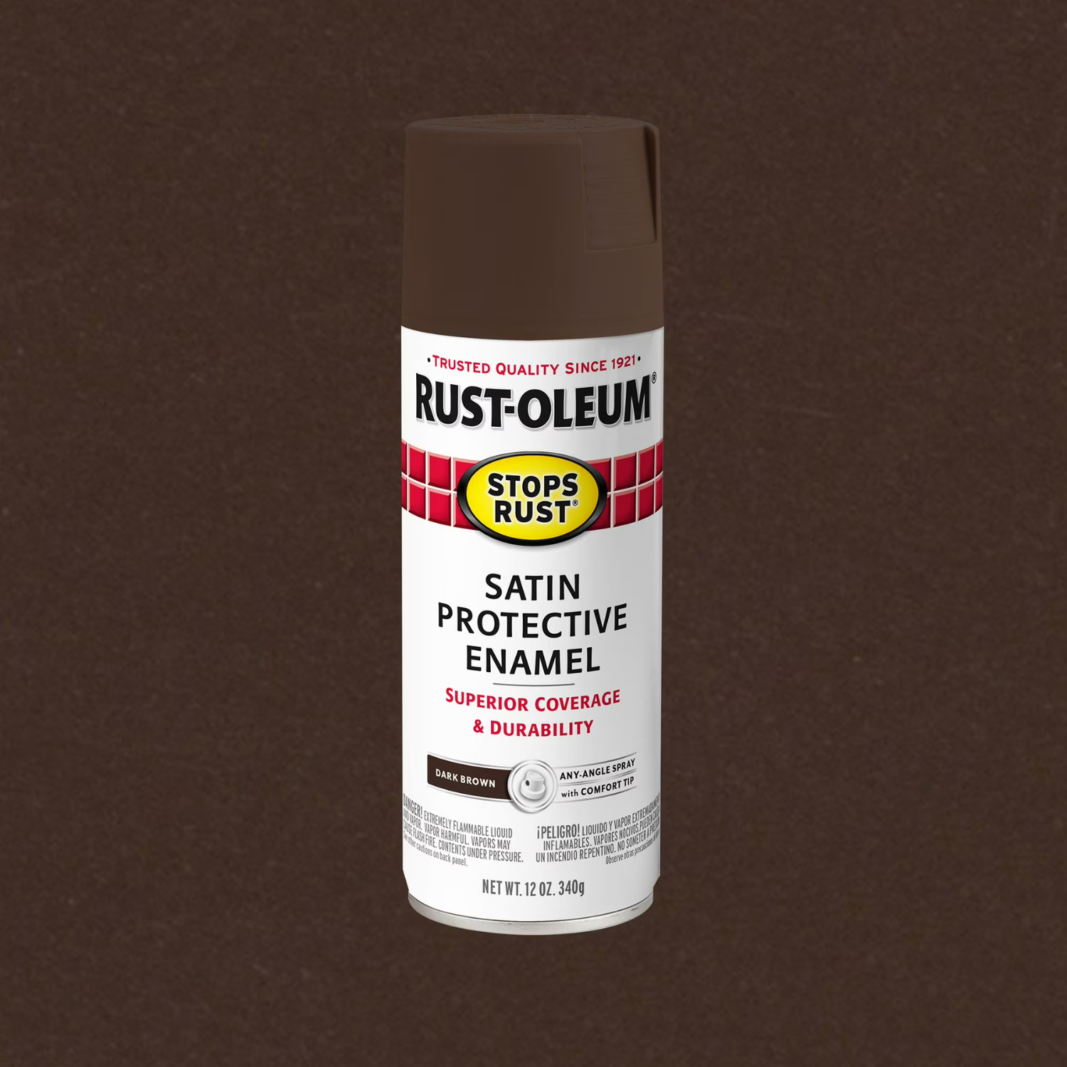 Rust-Oleum Stops Rust Satin Dark Brown Spray Paint 12oz 6 Pack 597880