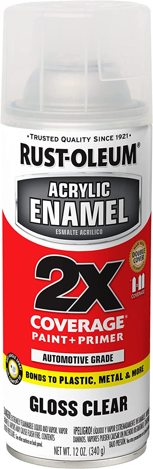 Rust-oleum Automotive Acrylic Enamel Gloss Clear 12Oz All-in-one Paint And Pr…