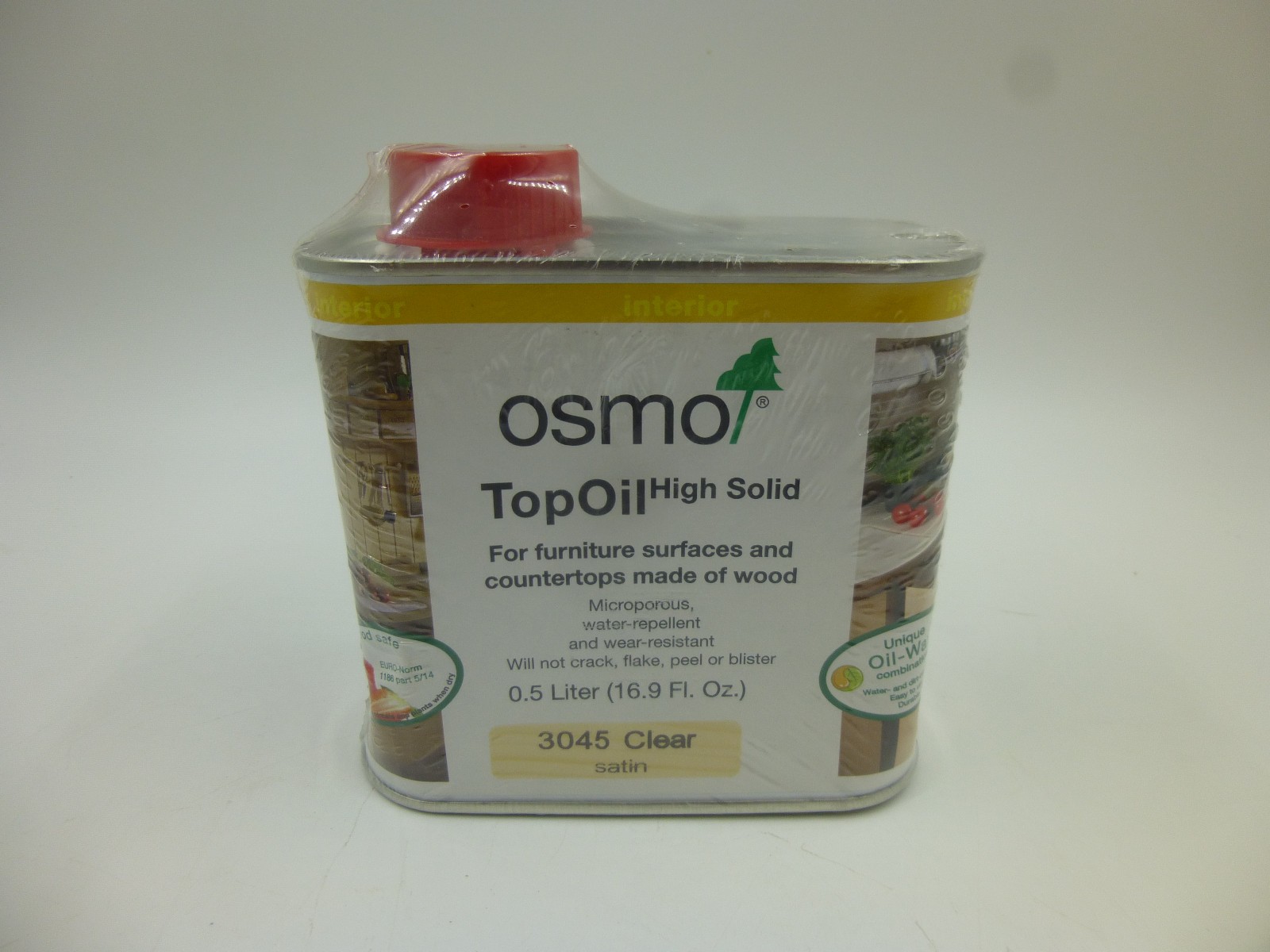 1 Can of Osmo Topoil High Solid Wax Wood Finish .5 Liter Can / 3045 Clear Satin