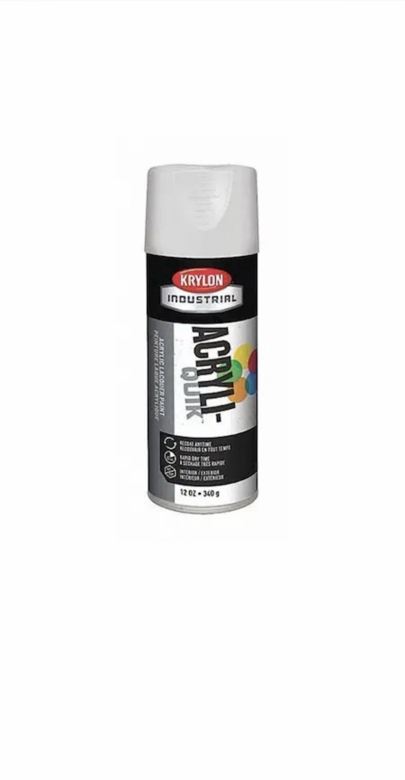 Krylon Industrial K01501a07 Spray Paint, White, Gloss, Solvent, 12 Oz