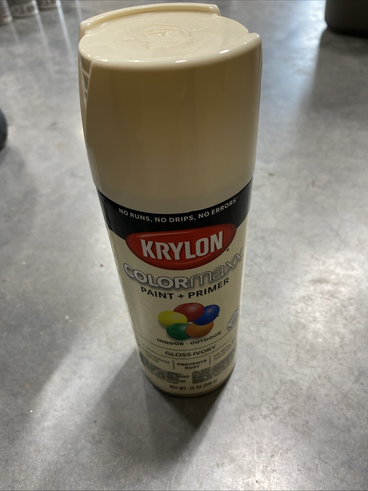 Krylon 5524 Gloss Ivory COLORmaxx Spray Paint + Primer for Indoor/Outdoor 12 Oz