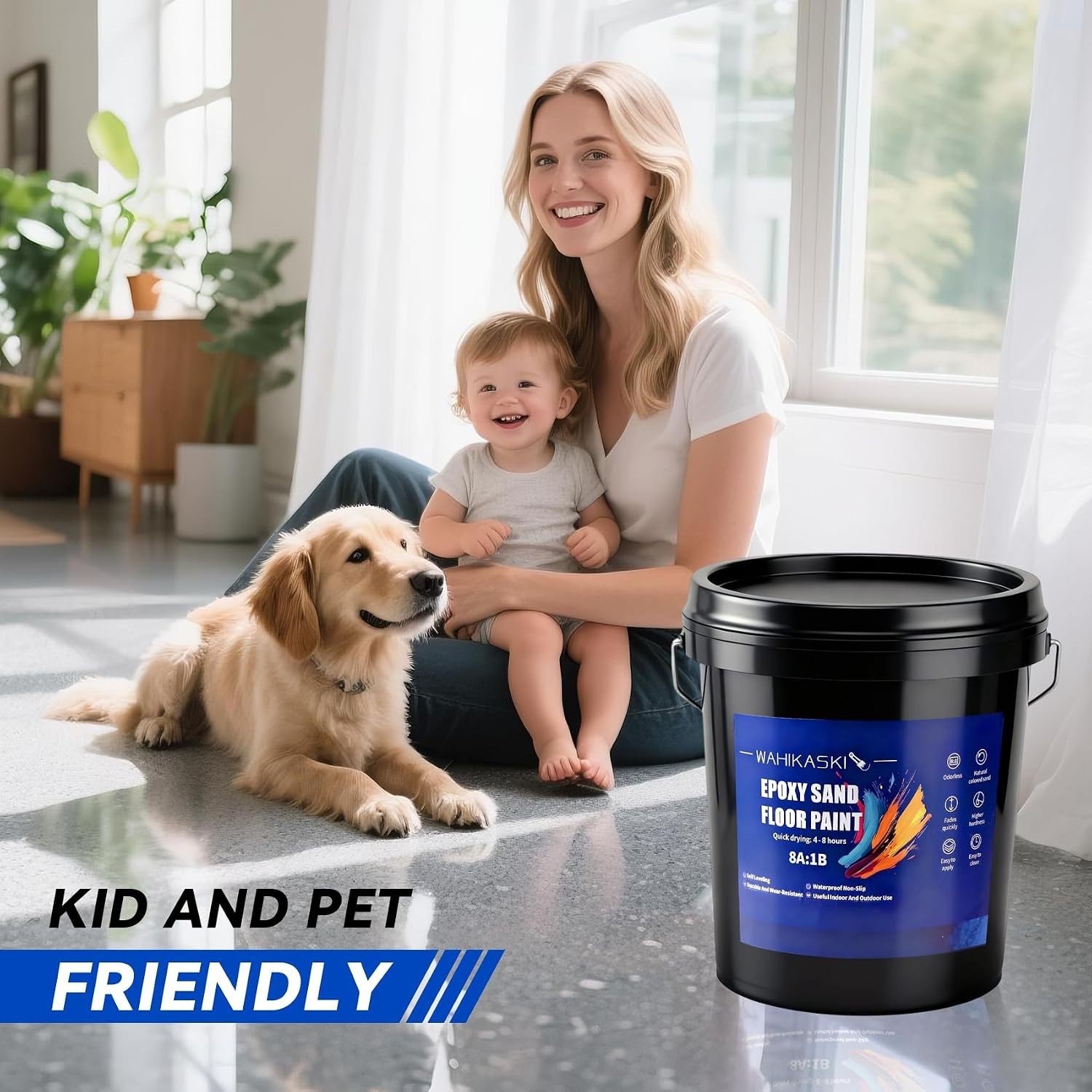 Epoxy Colored Sand Floor Paint, Epoxy Floor Paint For Concrete, Leveling High…