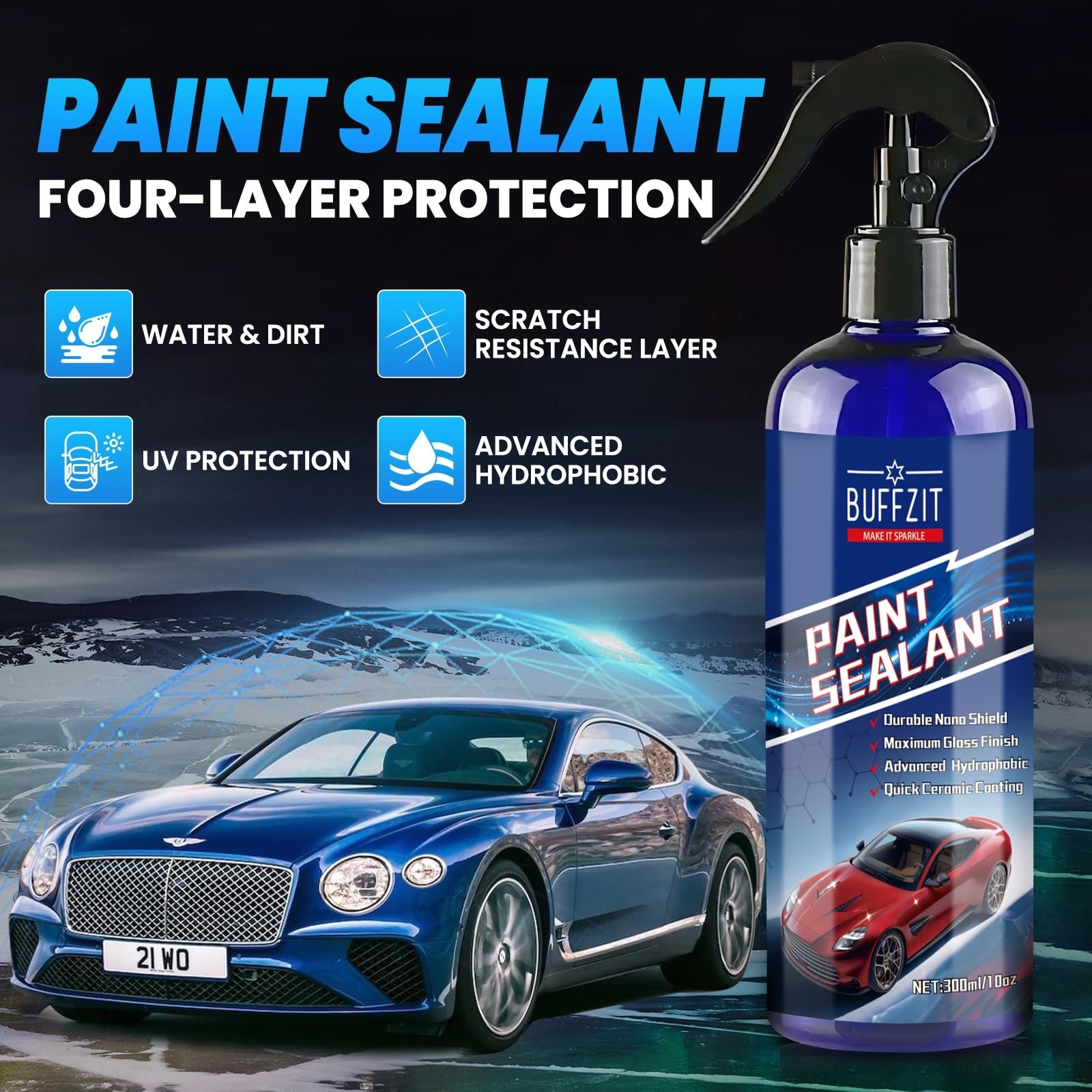 Paint Sealant Spray Quick Effect Coating Agent for High Gloss Shine & Protect…