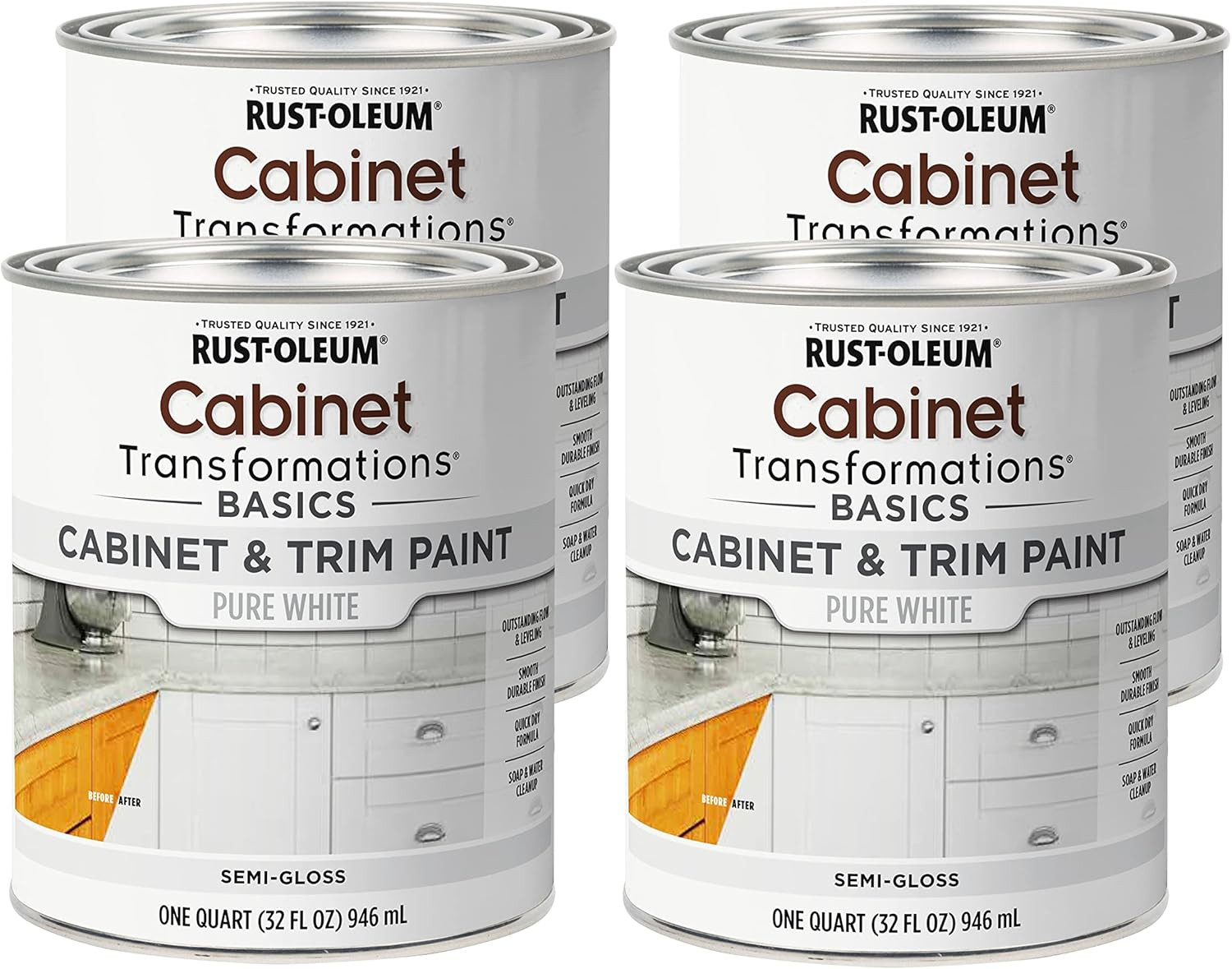 372012 Transformations Basics Cabinet & Trim Paint, Quart, Black