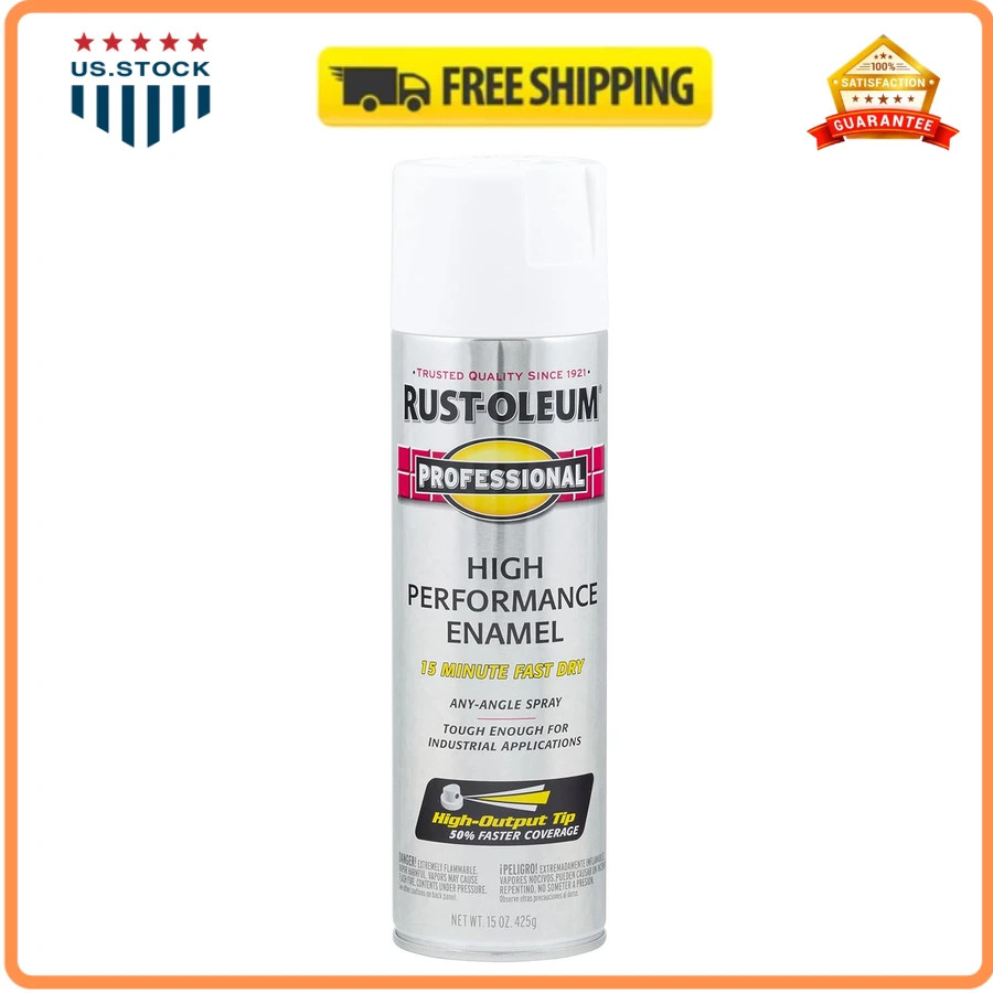 Rust-Oleum Professional High Performance Enamel Spray Paint Semi-Gloss White…