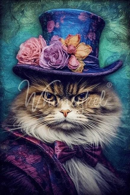Sour Puss | Large Decoupage Tissue Paper | Furniture | Arts & Crafts | 21×29 or