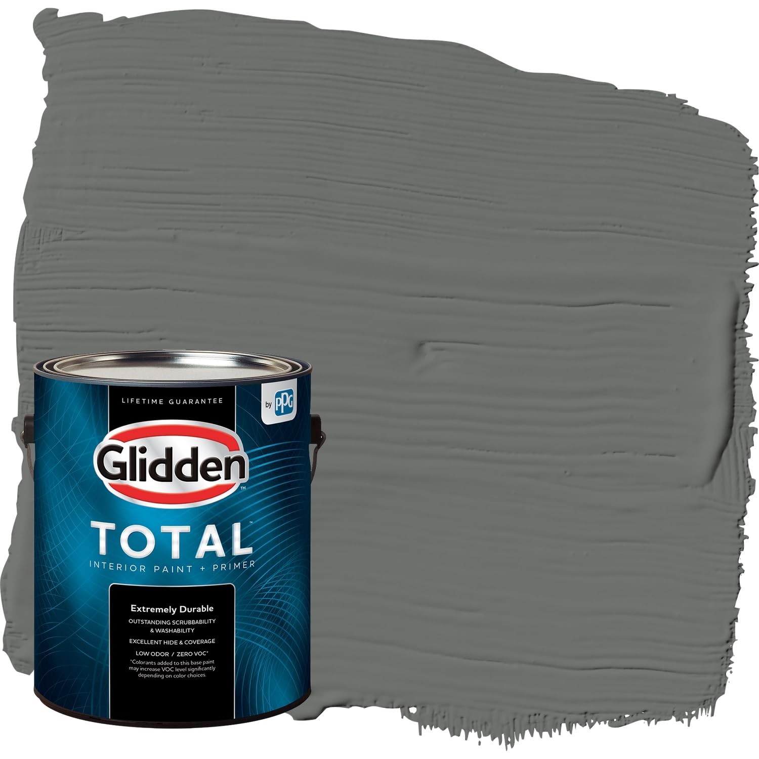 Glidden Total Interior Paint & Primer, Up in Smoke/Gray, Eggshell, 1 Gallon