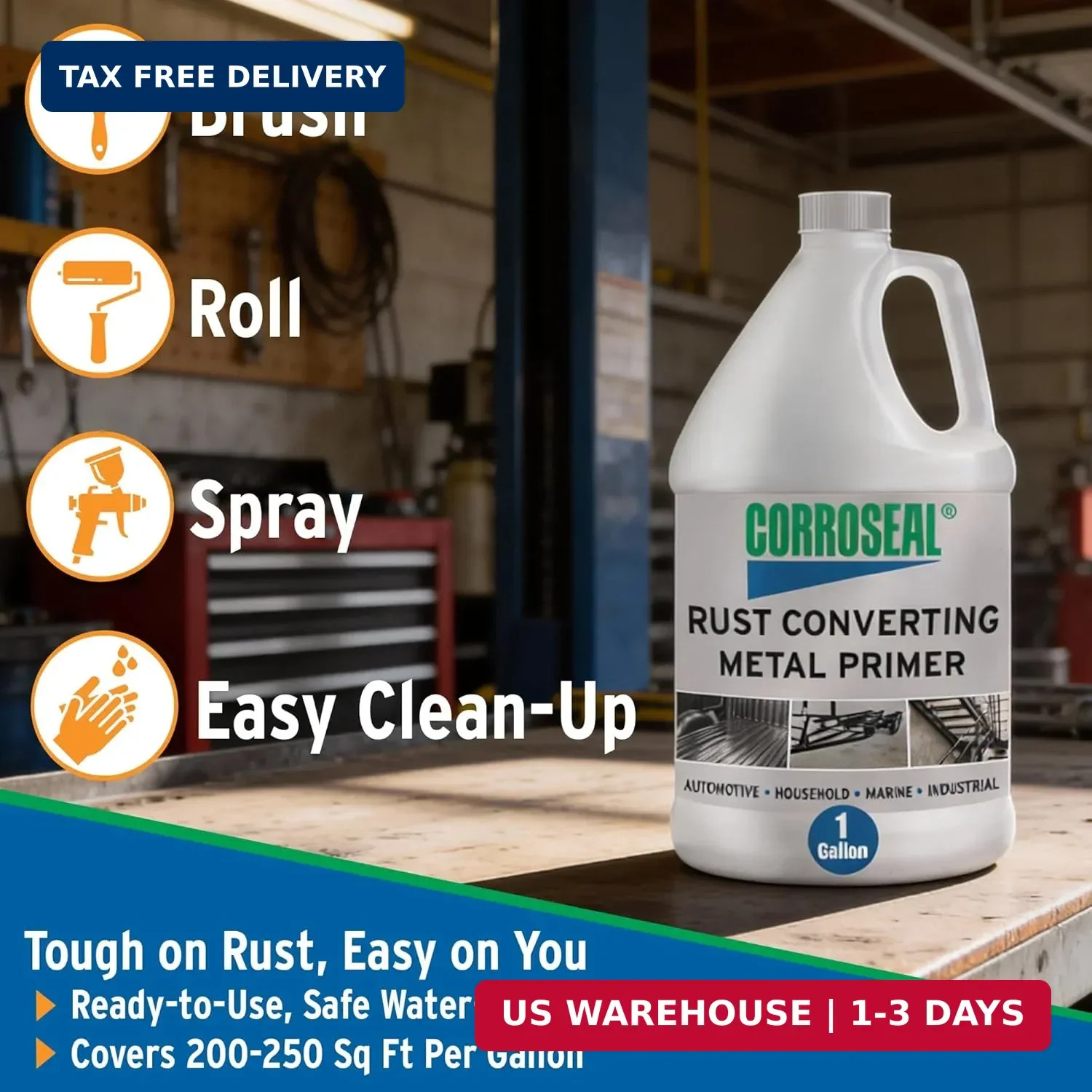Corroseal Rust Converter & Metal Primer – Stops & Prevents Corrosion on Metal, P