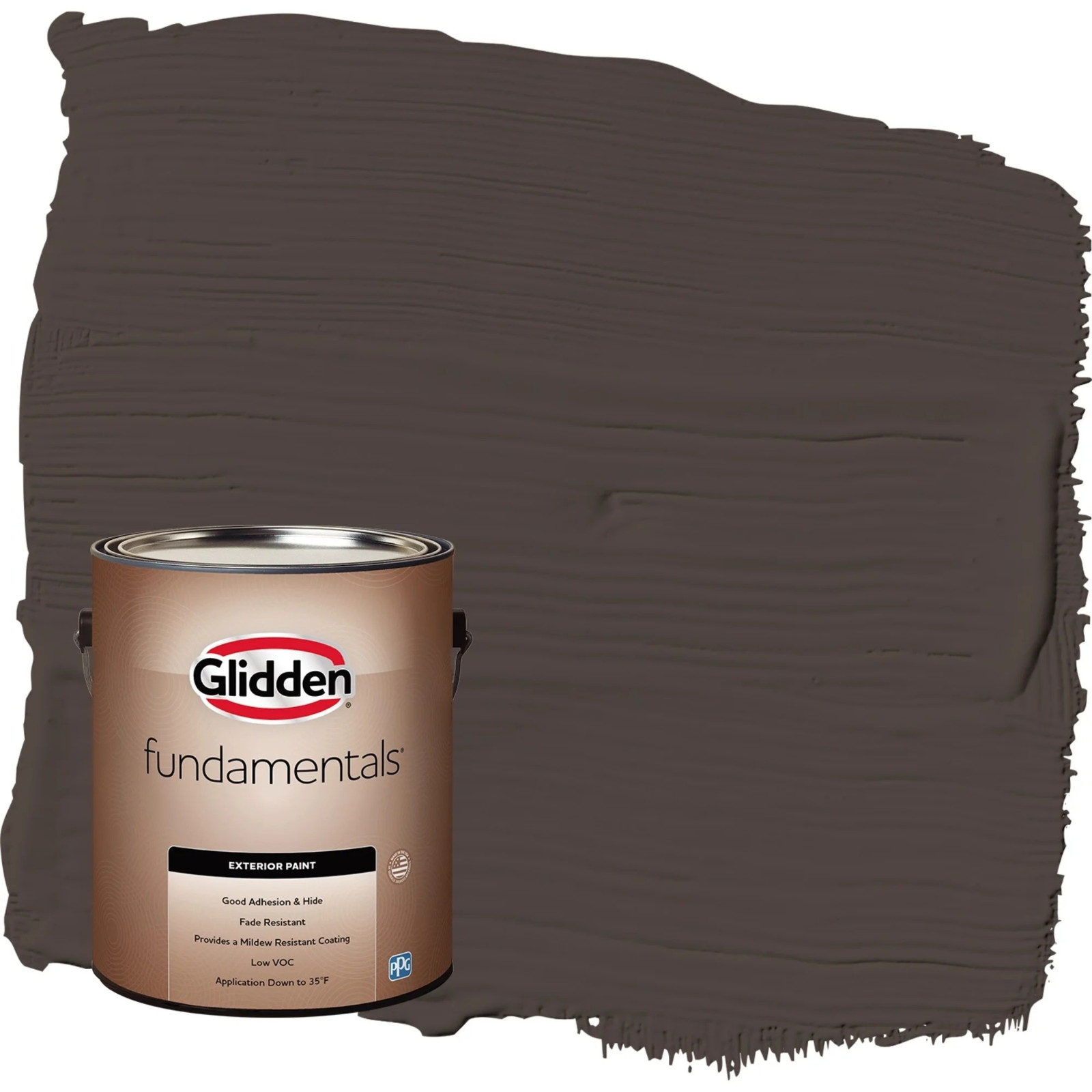 Exterior Paint Dark Granite Fade Resistant Low VOC Brown Flat 1 Gallon