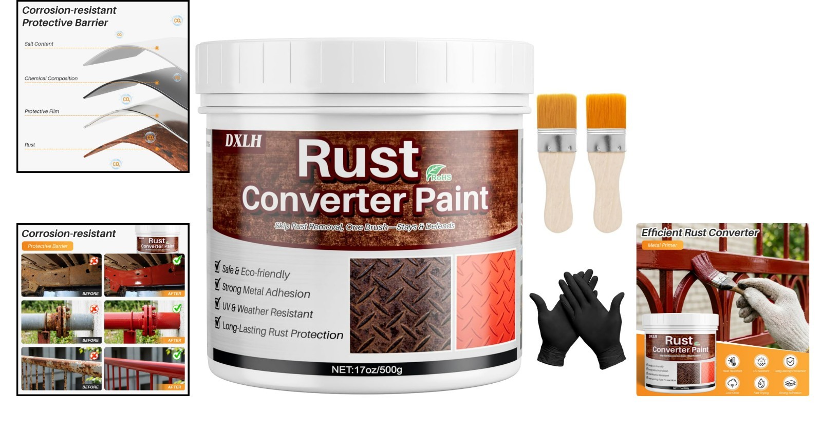 Fast-Drying 2-in-1 Rust Prevention & Metal Primer Paint for All Surfaces