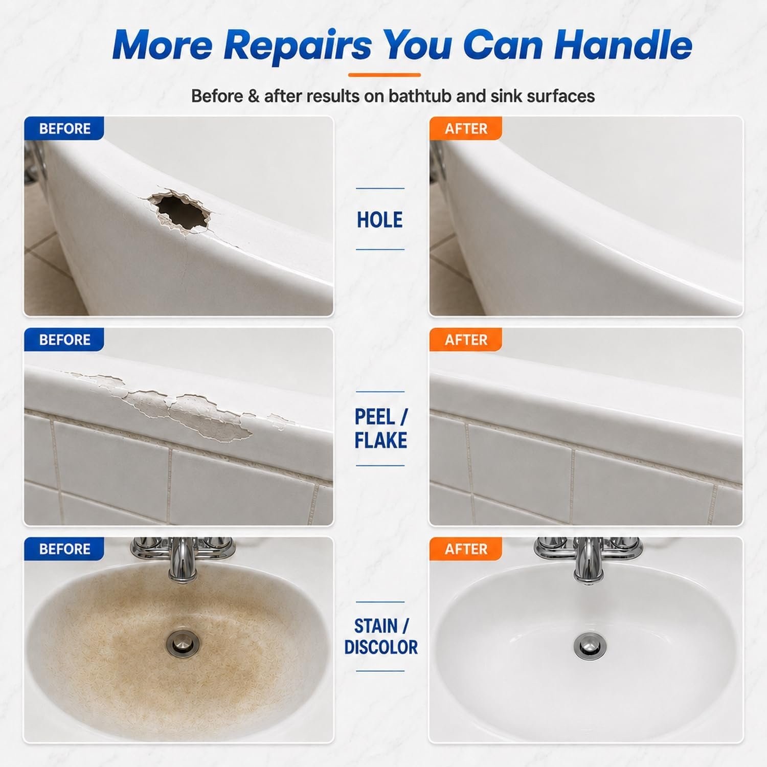 Quick Repair Kit for White Porcelain Sinks, Tubs & Tiles – Easy DIY Solution