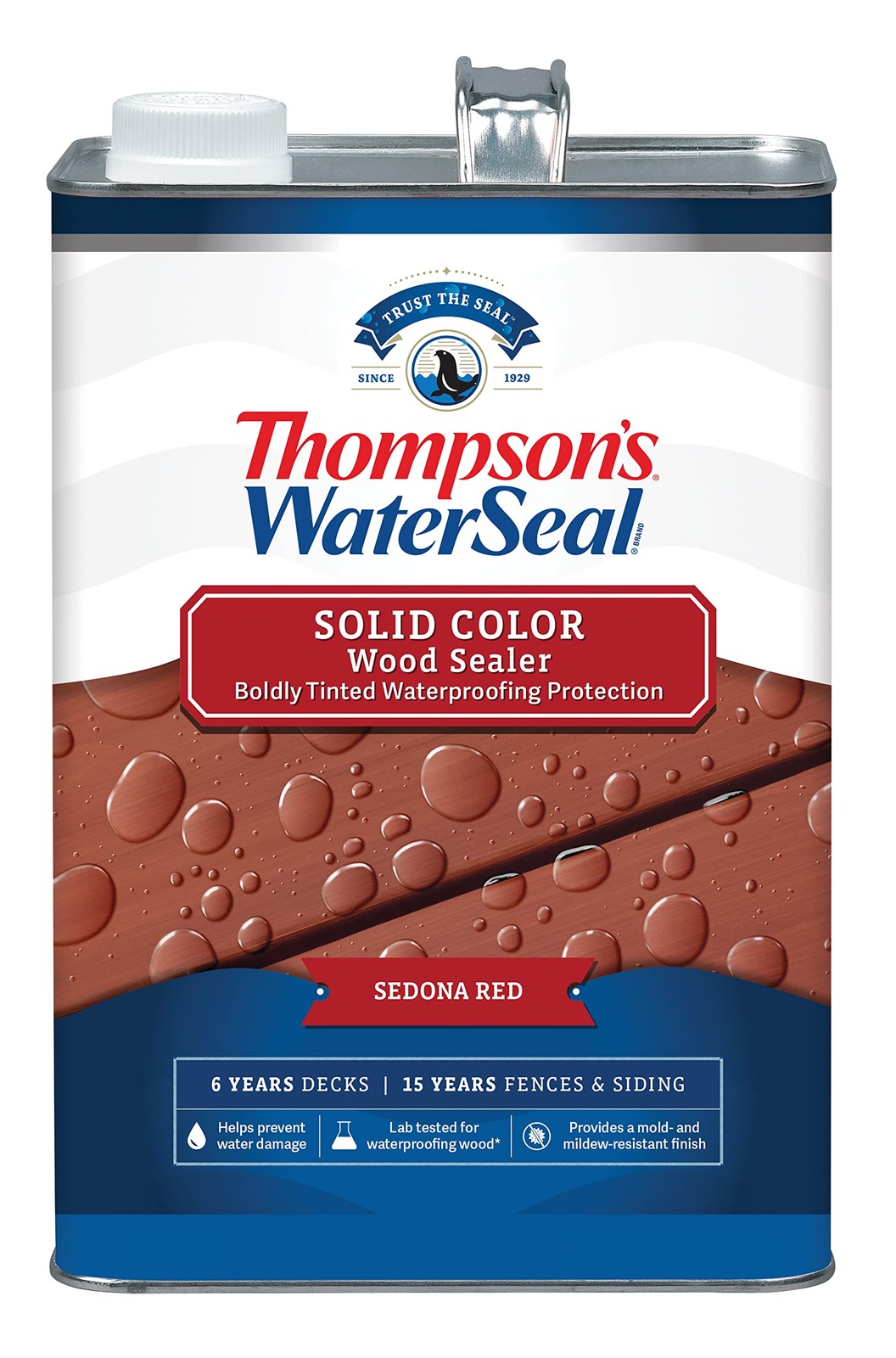 Solid Color Waterproofing Wood Stain and Sealer Sedona Red 1 Gallon